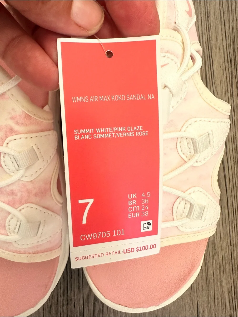 Nike Air Max Koko Platform Sandals Pink Glaze White NWT Size 7